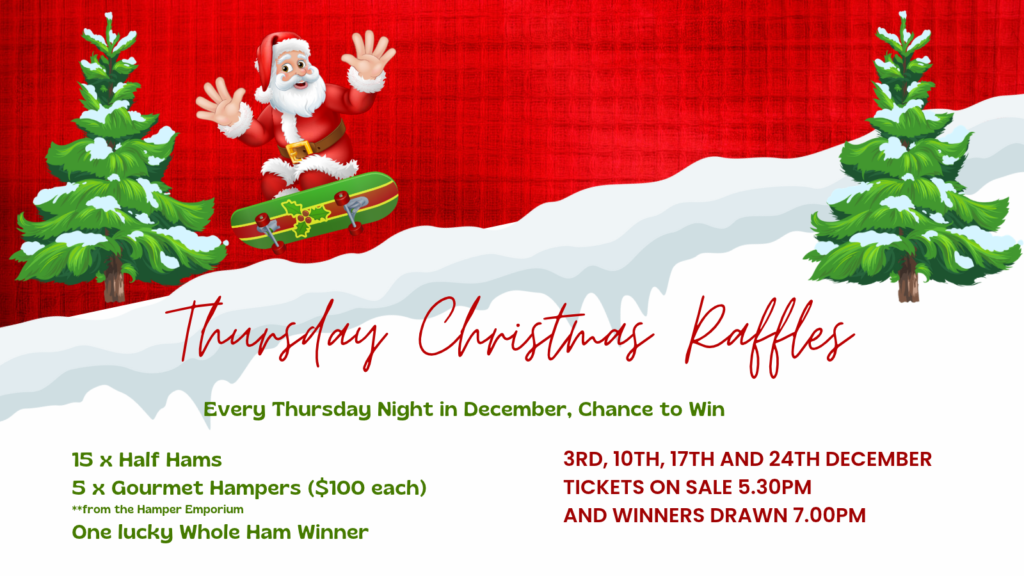 Thursday Christmas Raffles 2026 at Forster Golf Club. 3, 10, 17 and 24 December 2026.